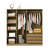 Doorless Wooden Storage Wardrobe For Dedroom With Shelves And 3 Drawers-1636198096