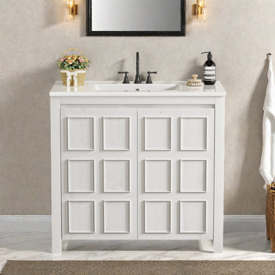 Meuble-lavabo simple 36 po avec lavabo en céramique