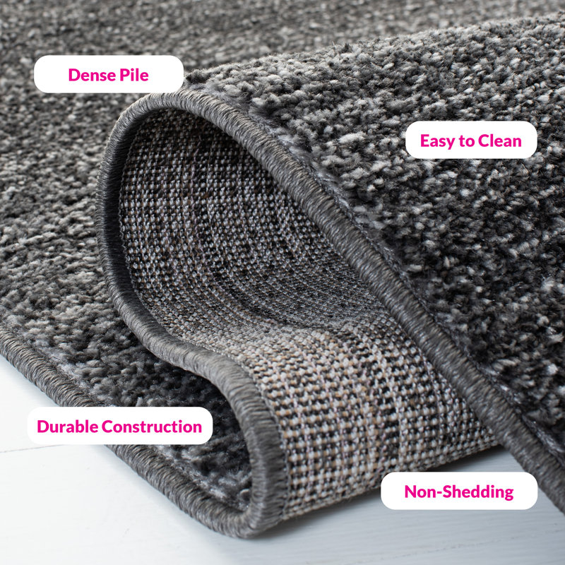 Difranco Machine Made Power Loom Polypropylene Area Rug in Dark Gray/Light Gray, Rectangle 8' x 10'