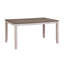 Ensemble de salle à manger 7 pièces avec table rectangulaire en bois et 6 chaises, brun blanc grisâtre, assise en tissu, sièges brun-1233430982