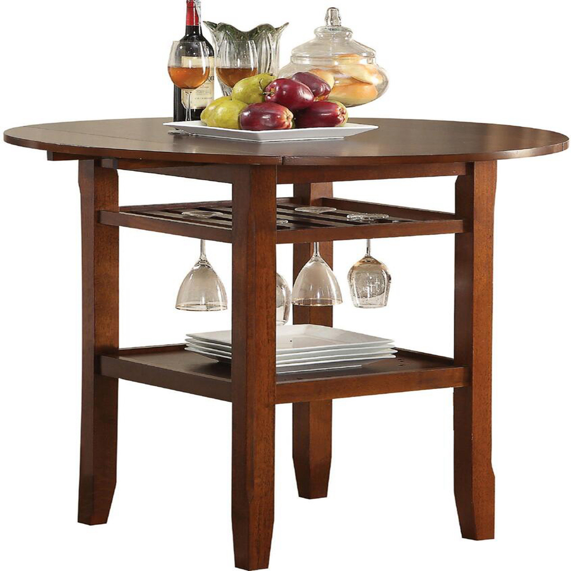 Red Barrel Studio® Counter Height Drop Leaf Dining Table,Round Counter