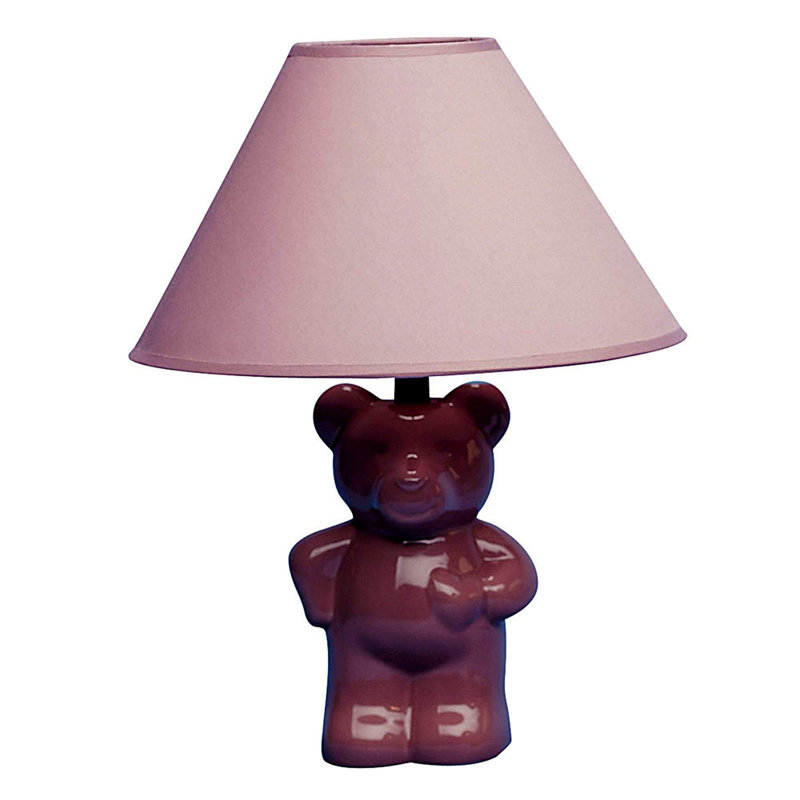 Lampe de chevet 13 po avec abat-jour empire Baccam, Rose