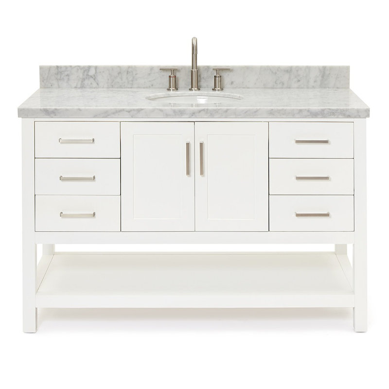 Ensemble de meuble-lavabo simple 55 po Magnolia, Blanc