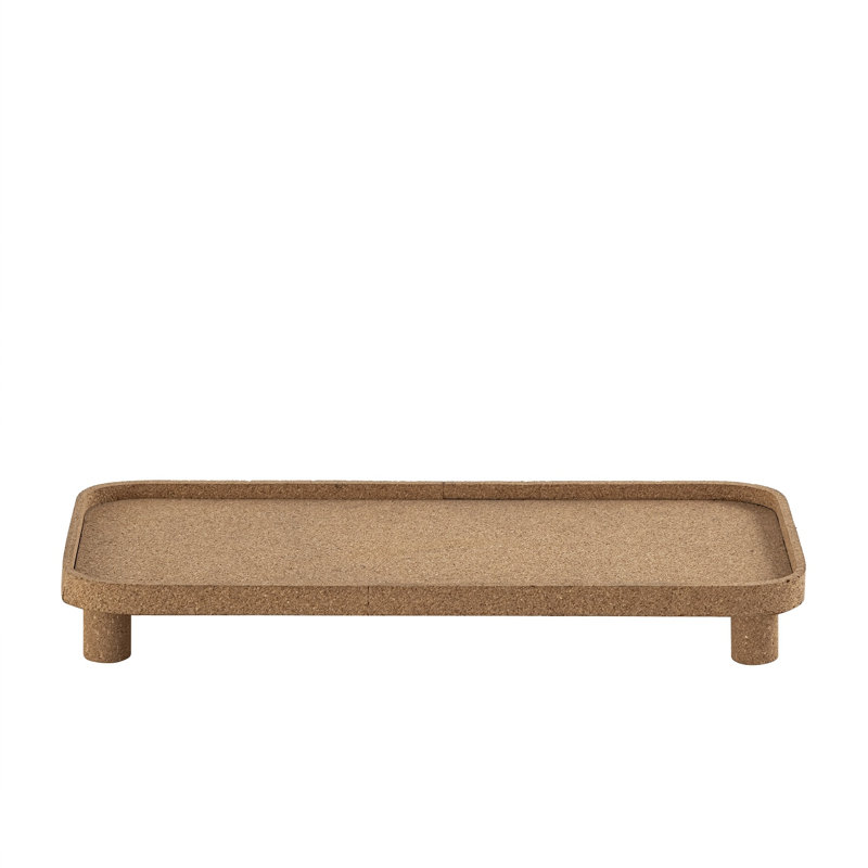 Plateau rectangulaire en liège large, L 7,5 po x P 18,5 po x H 2,25 po