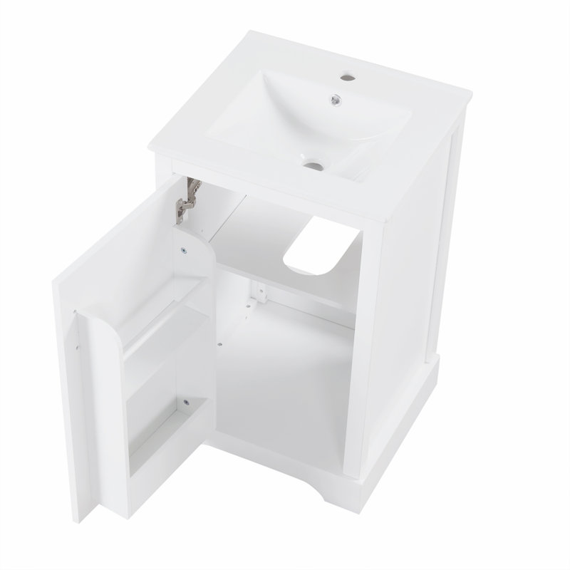 Meuble-lavabo de 20 po avec lavabo, Blanc