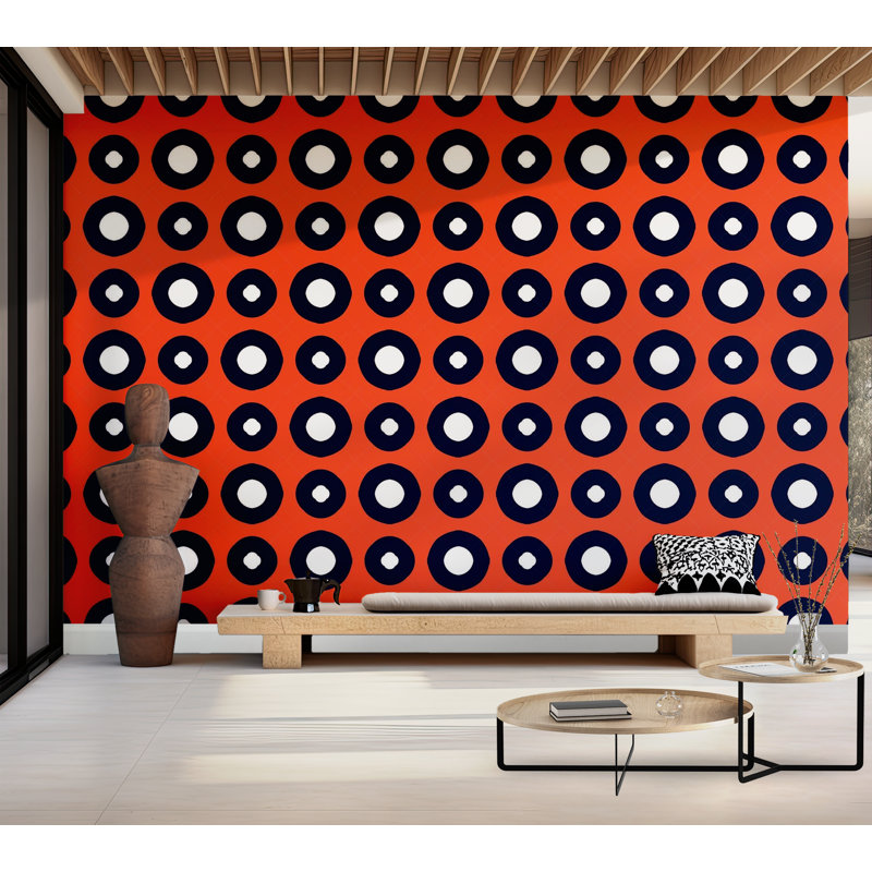 Papier peint de qualité supérieure - Motif géométrique, L 96 po x l 120 po