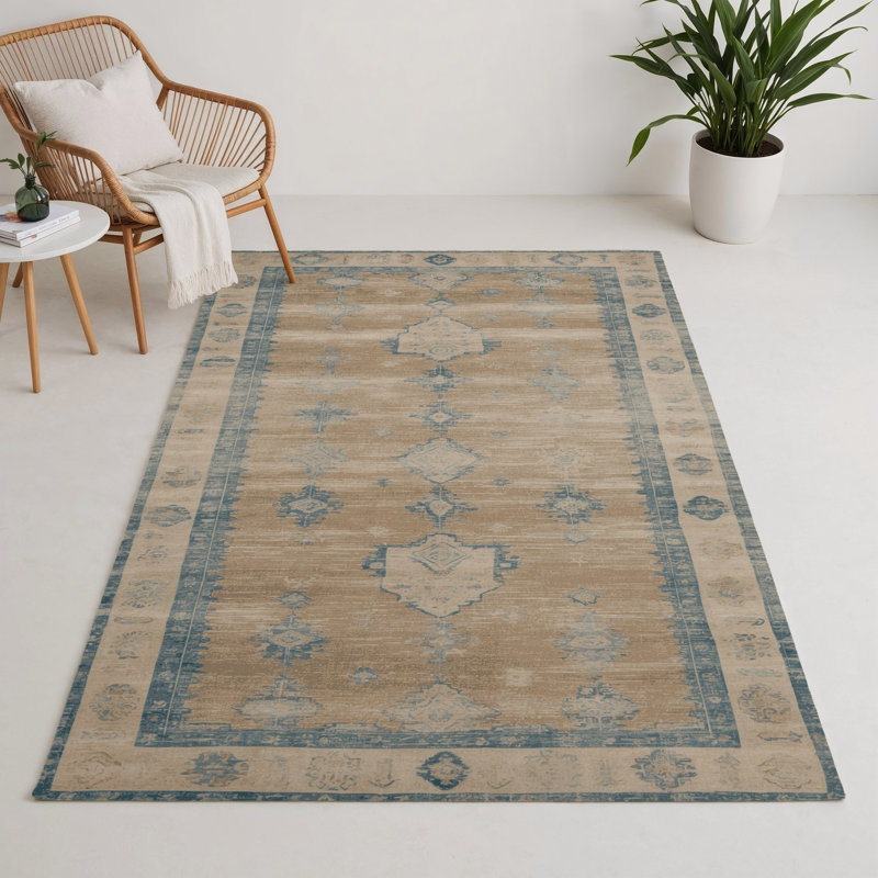 Tapis d'intérieur et d'extérieur surteint beige, Rectangle 5 pi x 7 pi