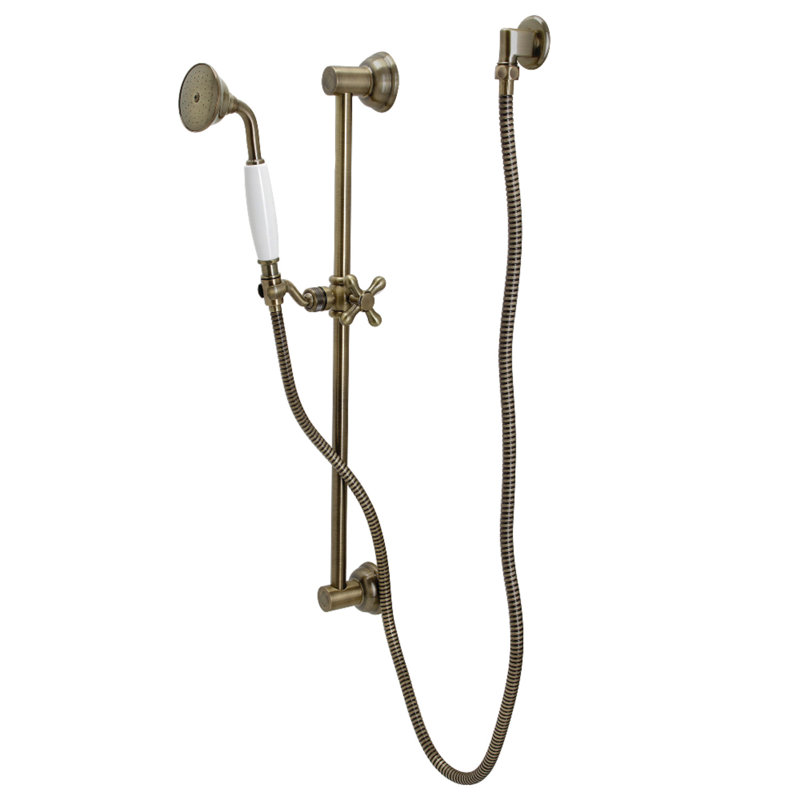 Kingston Brass Made to Match Shower System with Slide/Grab Bar and Hand Shower, Antique Brass