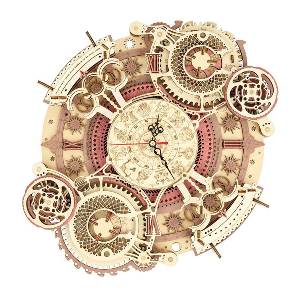 Flash Popup DIY 3D Moving Gears Puzzle - Zodiac Wall Clock - 168 pcs ...