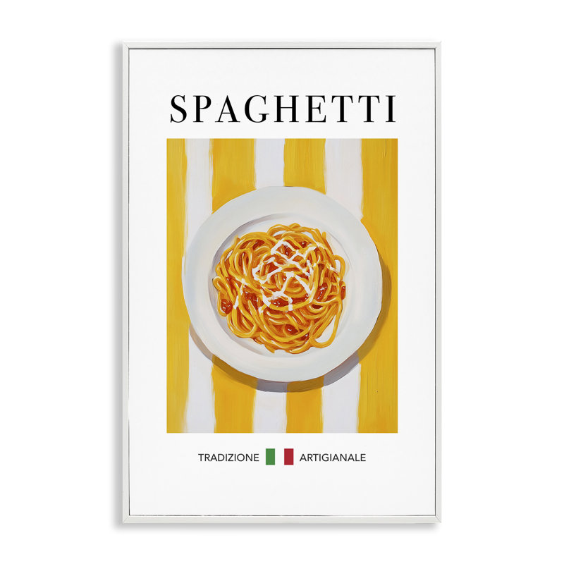 Giclée de pâtes spaghetti traditionnelles, design par Andreas Magnusson, H 30 po x l 20 po