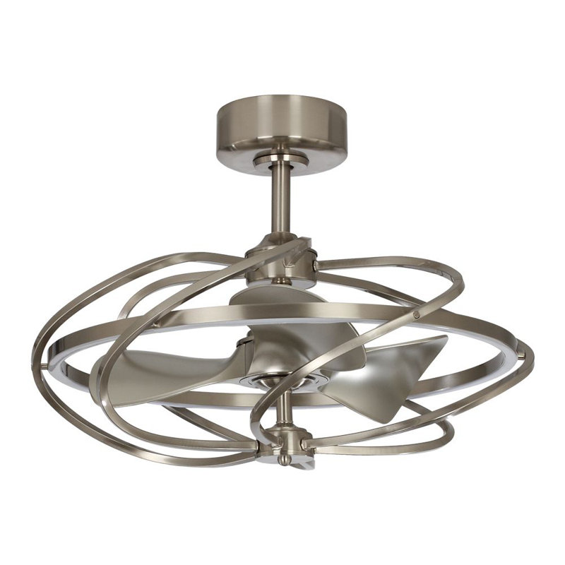 Velarde 27'' Ceiling Fan with LED Lights, Satin Nickel