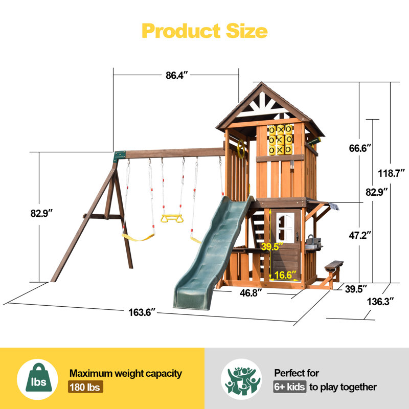 Artist Hand Swing Set with, Brown