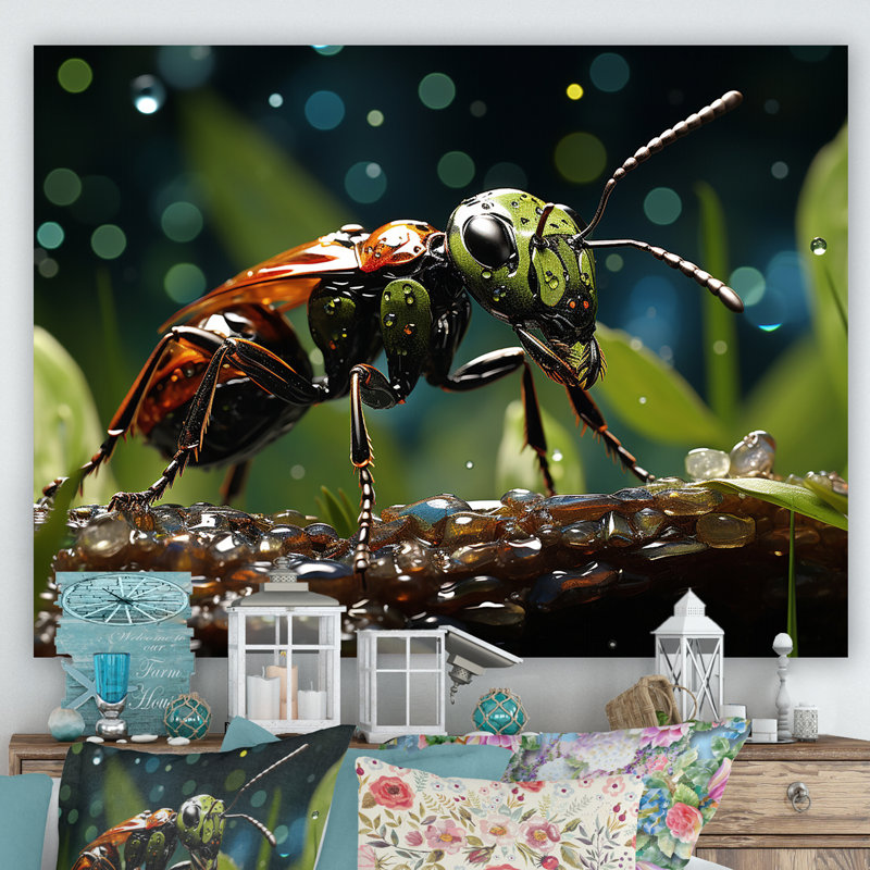 «Forest Guardian Green Ant I» sur toile, Toile tendue, H 16 po x l 32 po
