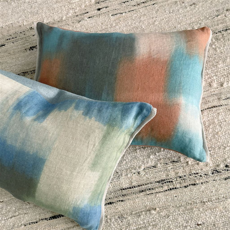 Carres Ombres Decorative Pillow, Terracotta