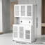 Garde-manger 70,87 po, armoires décoratives, grand garde-manger avec portes et tiroir, armoire de rangement modulaire, armoire blanche pour la cuisine, la salle à manger et le salon