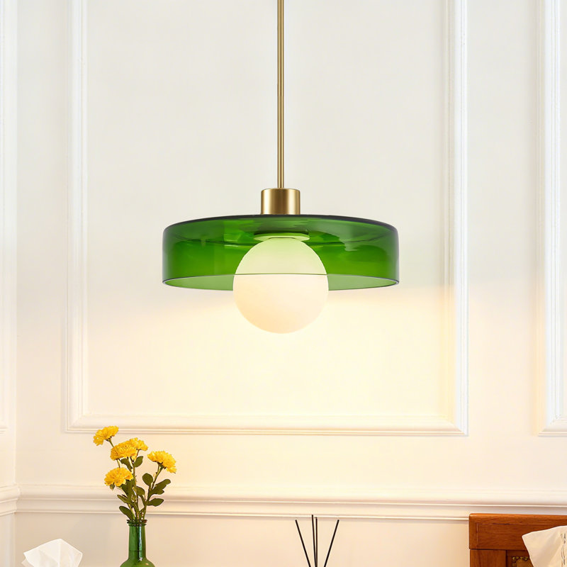 Luminaire suspendu pour îlot de cuisine Vintage, 9.8", Vert