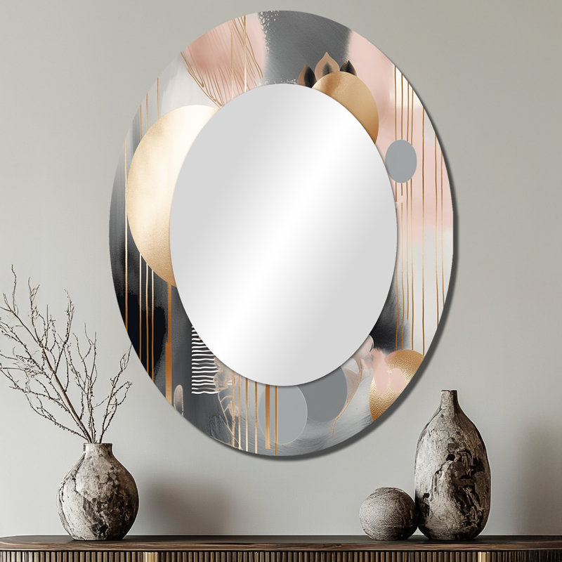 Miroir mural ovale rose, 40 po x 30 po