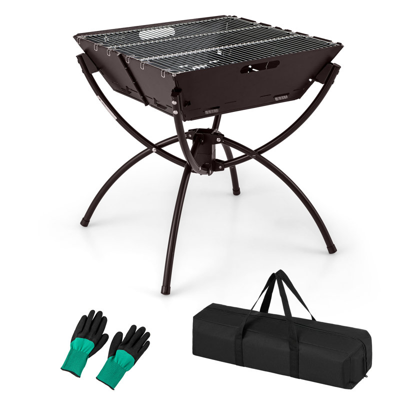 Nihasvi Square Aluminium Smokeless Fire Pit, Brown