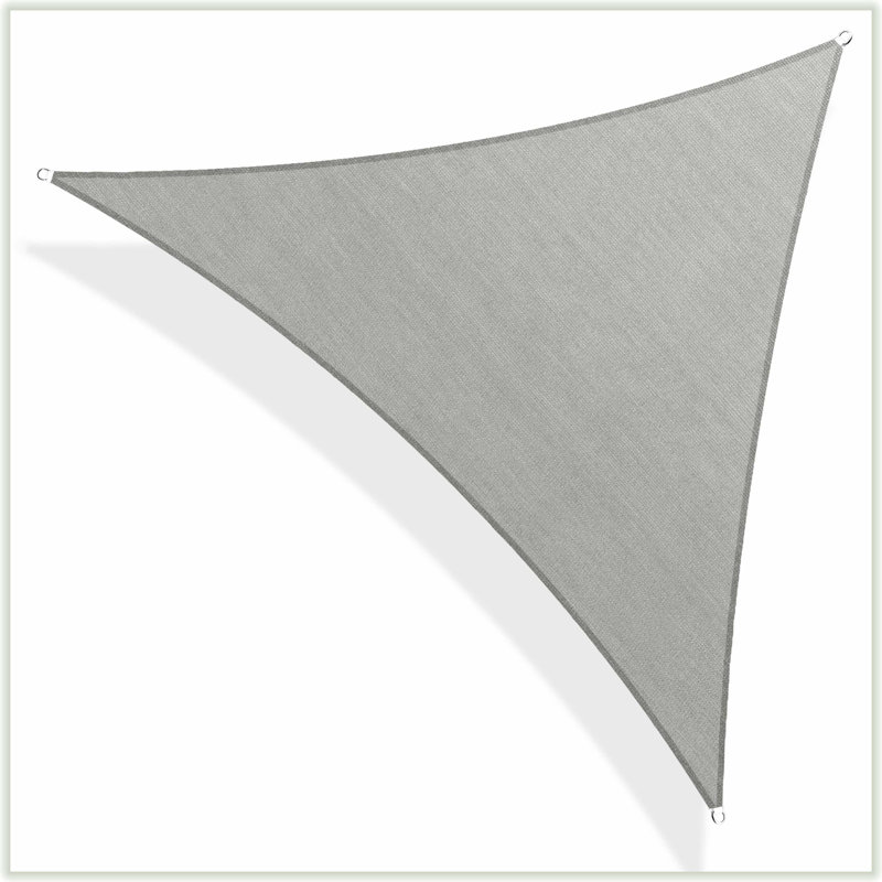 Colourtree Triangle Sun Shade Sail Canopy Fabric Cloth Screen, Water Permeable & UV Block UPF50, Gray, 7 ft. x 7 ft. x 7 ft.
