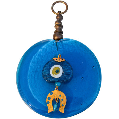 Décoration murale en verre bleu