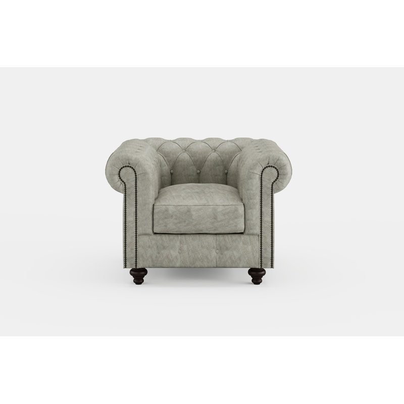 Chesterfield Chair 1 Seater Textured Luxe Velvet, Cream