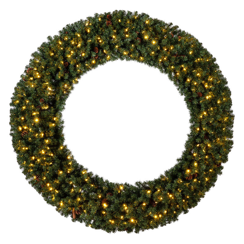 Home Heritage 9 Ft Garland and 72 in. Wreath Prelit Holiday Greenery