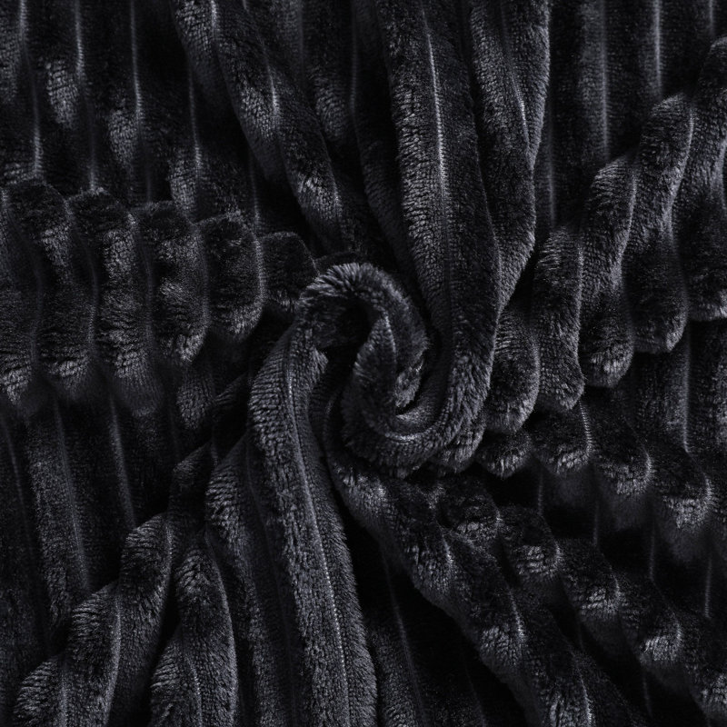 Couverture en flanelle ultra-douce, Noir