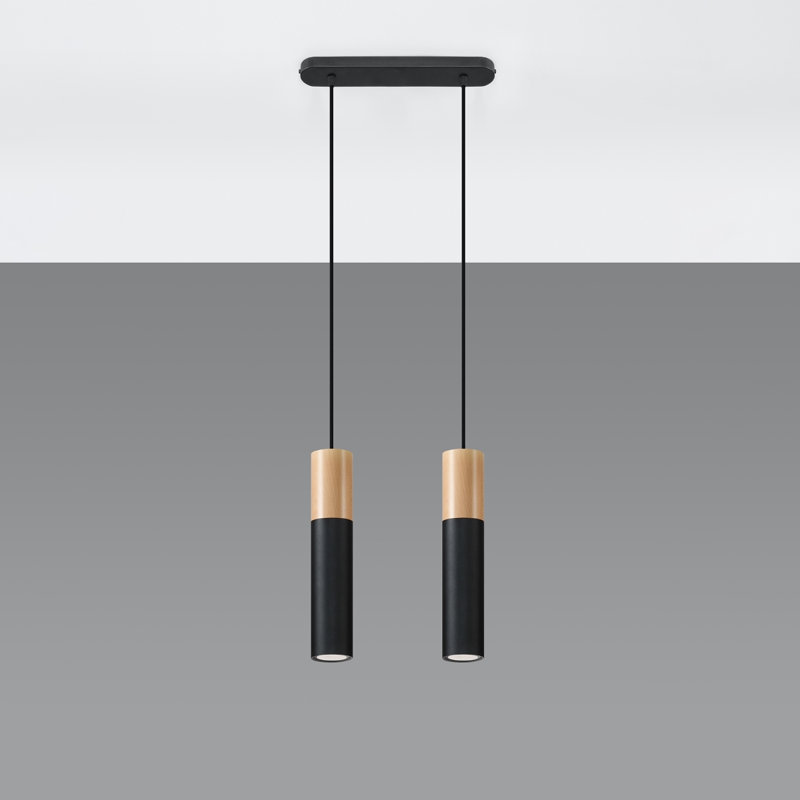 Dubin 2 - Light Kitchen Island;Cylinder;Cluster Pendant, Black