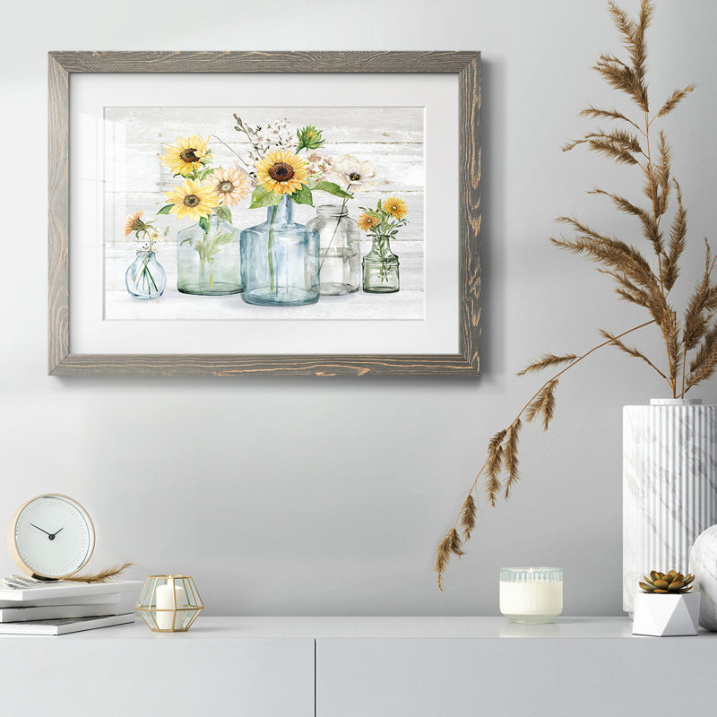 Sunflower Extravaganza, reproduction d'art encadrée, Gris, H 18 po x l 26 po x P 1,5 po
