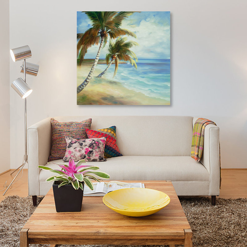 «Tropical V», reproduction sur toile, H 12 po x l 12 po x P 0,75 po, Pas de tapis, Toile tendue