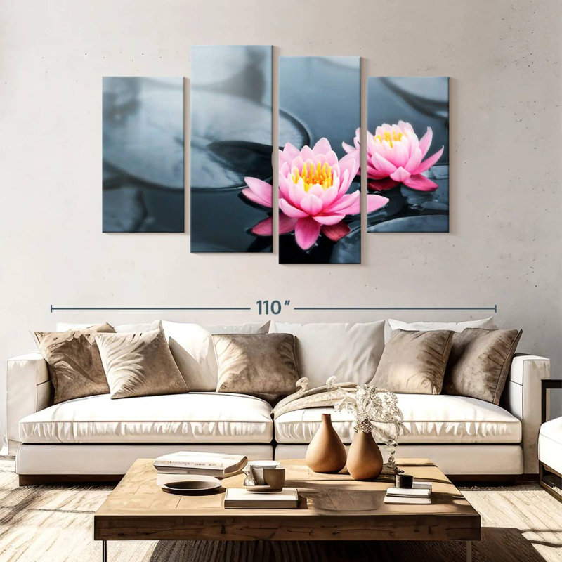 Harnek Pop Lotus Flowers, 54" H x 84" W