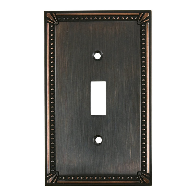 1-Gang Toggle Light Switch Wall Plate, Brushed Oil Rubbed Bronze