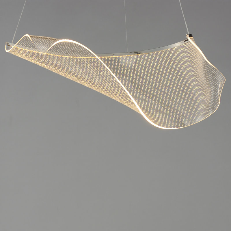 Luminaire suspendu 1 lumière DEL Rosamund, Chrome poli