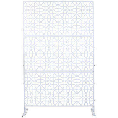Écran d'intimité extérieur et intérieur en métal H 76 po x l 48 po, écran d'intimité décoratif autoportant pour terrasse de balcon, panneaux de clôture d'intimité pour jardin extérieur PS106 BRUN