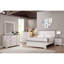 Commode de chambre à coucher avec quatre tiroirs, aspect rustique gris / blanc contemporain gris