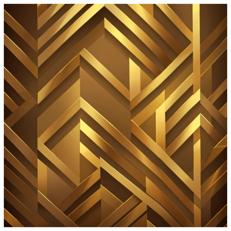 Couvre-lit matelassé à motif de chevrons dorés , Grand lit