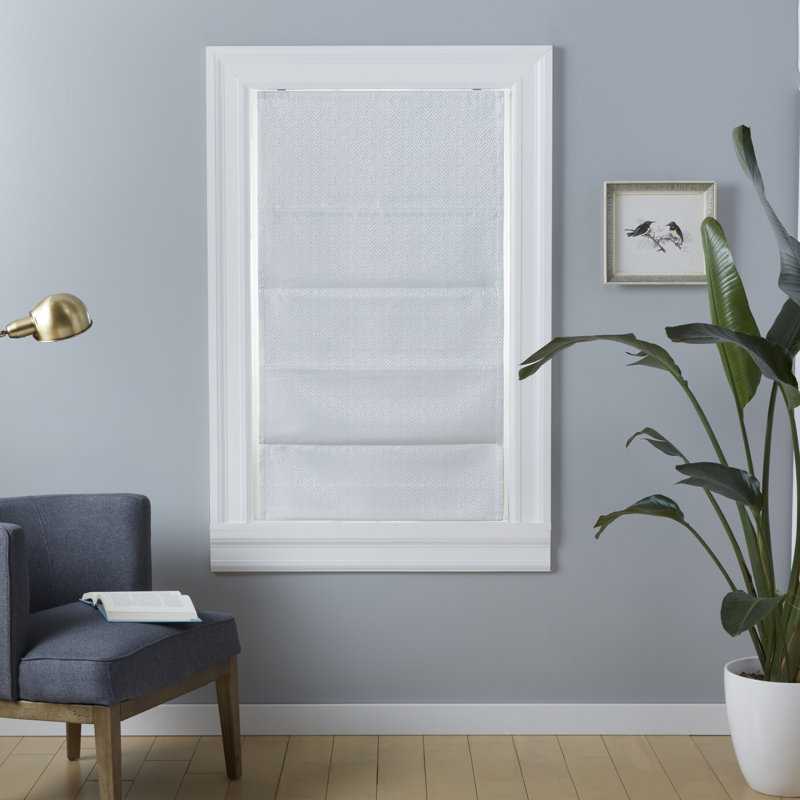 Store romain occultant Total Exclusive Esme, Blanc, L 27 po x L 64 po