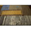 Tapis brun / bleu / beige / gris en laine à motif géométrique fait à la main 5 pi 8 po x 7 pi 11 po