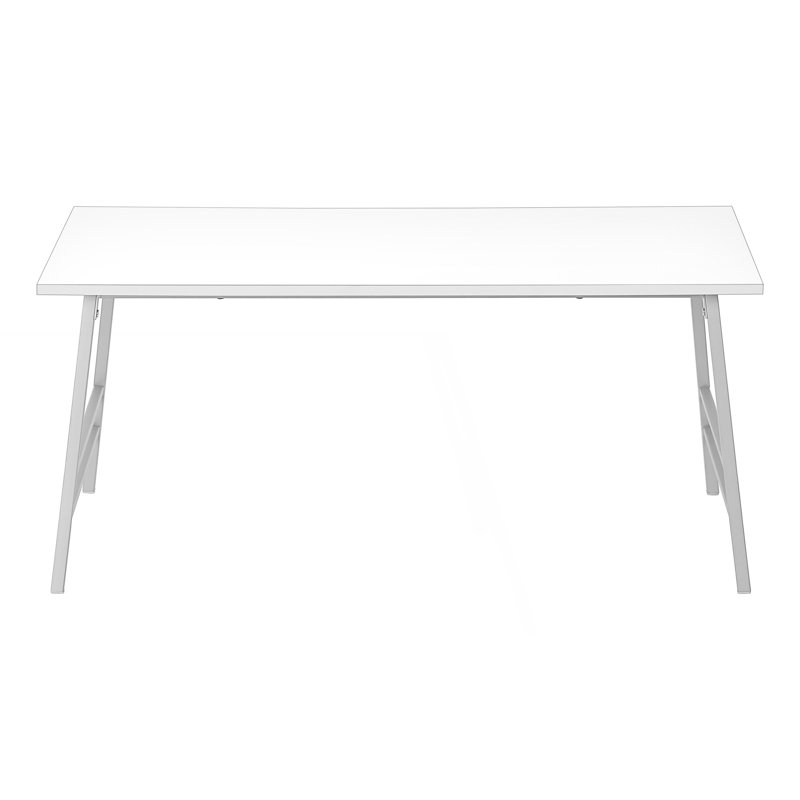 Rectangular Coffee Table, Accent Table, Cocktail Table, Center Table, White Top/Gray Base