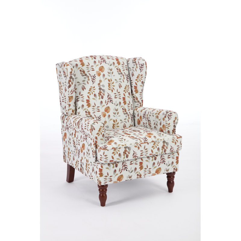 Chaise d'appoint moderne avec support ergonomique et revêtement floral