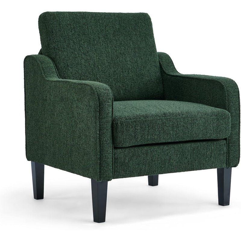 Fauteuil de 29,9 po de largeur Amaryia, Mélange de lin vert foncé
