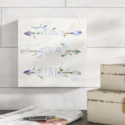 «Boho Arrow Dreams», peinture sur toile tendue