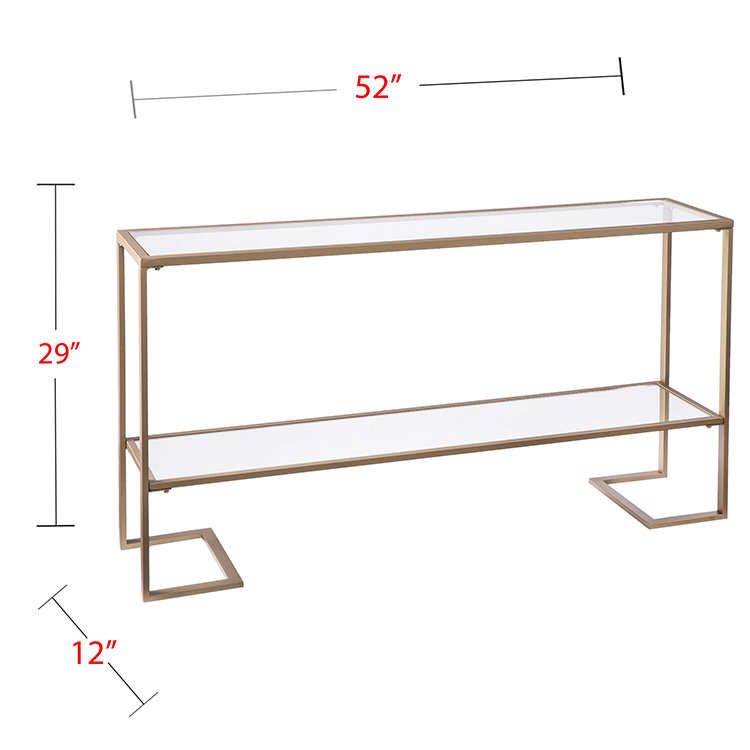 Luisdavid 52'' Glass Top Console Table