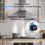 Hotte de cuisine murale en acier inoxydable convertible VIKio