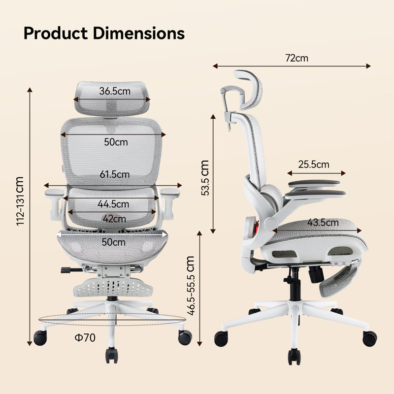  Fauteuil de bureau ergonomique avec repose-pieds B100 Pro
