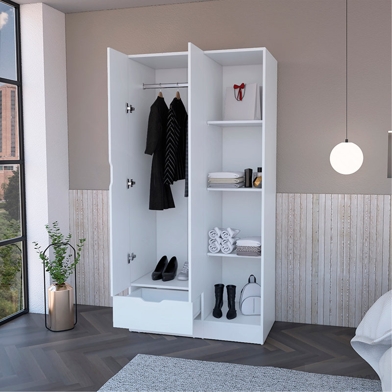 Armoire Dover, chambre à coucher, blanc, Blanc