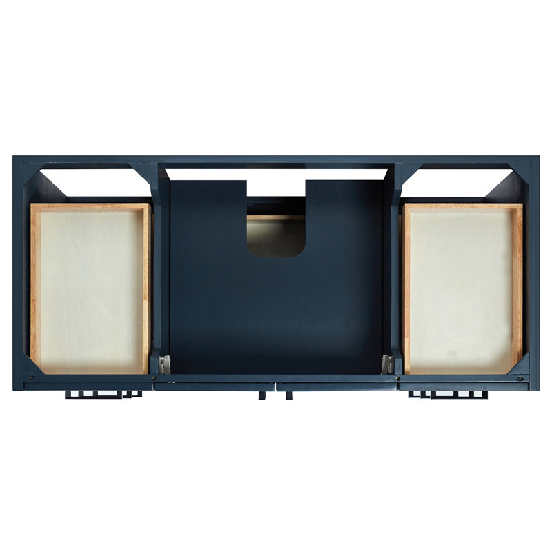ARIEL Kelly 49 Single Sink Bathroom Vanity with Pure Quartz Top, Midnight Blue