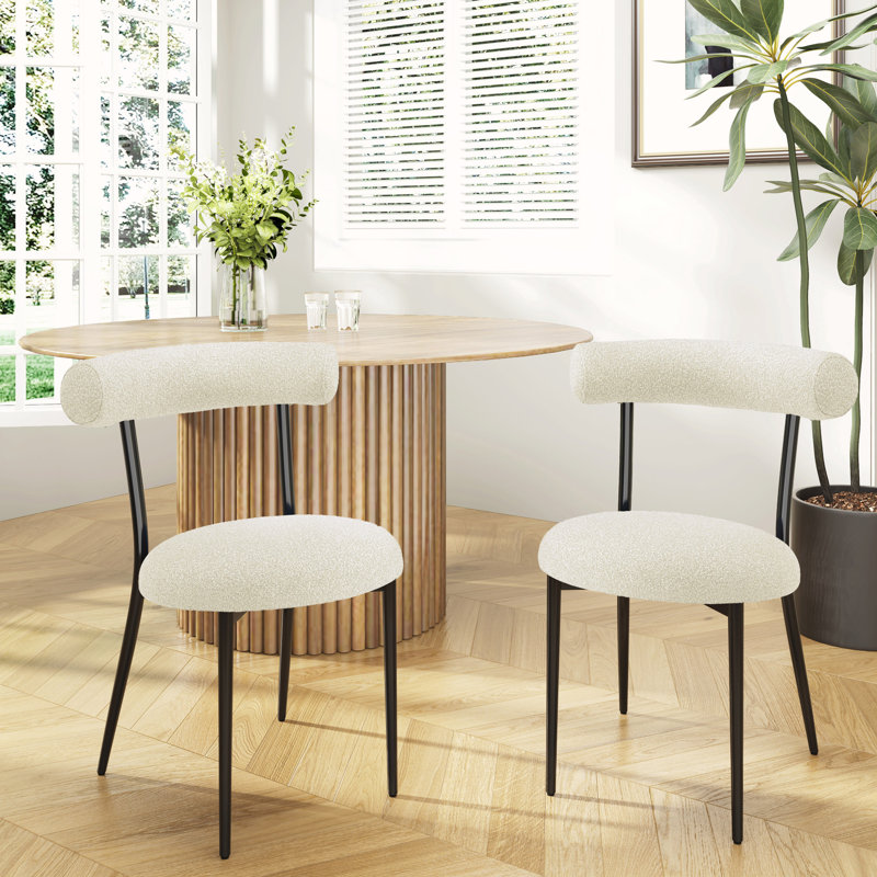 Chaise rembourrée en tissu Reece Reece, Blanc
