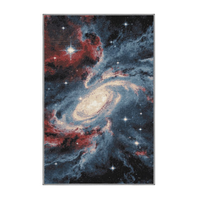 Machine Washable Space Purple Area Rug