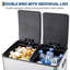 Poubelle double, poubelle de cuisine en acier inoxydable 16 gallons (2 x 30 l) avec couvercle et seau intérieur, poubelle à double compartiment et corbeille avec pédale pour bureau à domicile-121686483